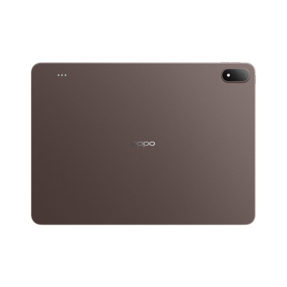 Oppo Pad 5 Pro tablet in brown with 12GB RAM and 512GB storage displayed from the back.