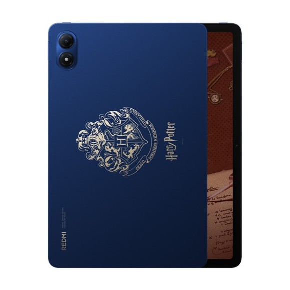 Redmi Pad 2 Pro Harry Potter Edition in blue with gold logo, featuring 8GB RAM and 256GB storage.