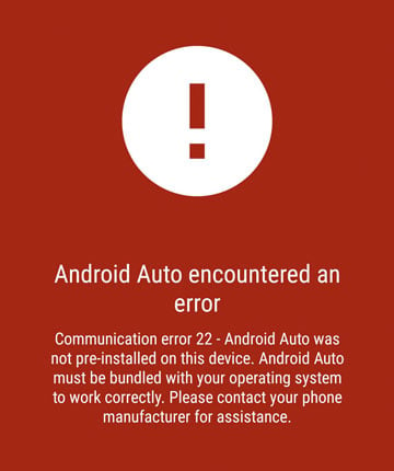 Android Auto Error China Smartphones