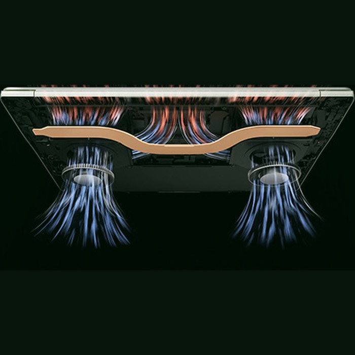 Dual-fan cooling with heat pipe in the HONOR MagicBook Pro 14