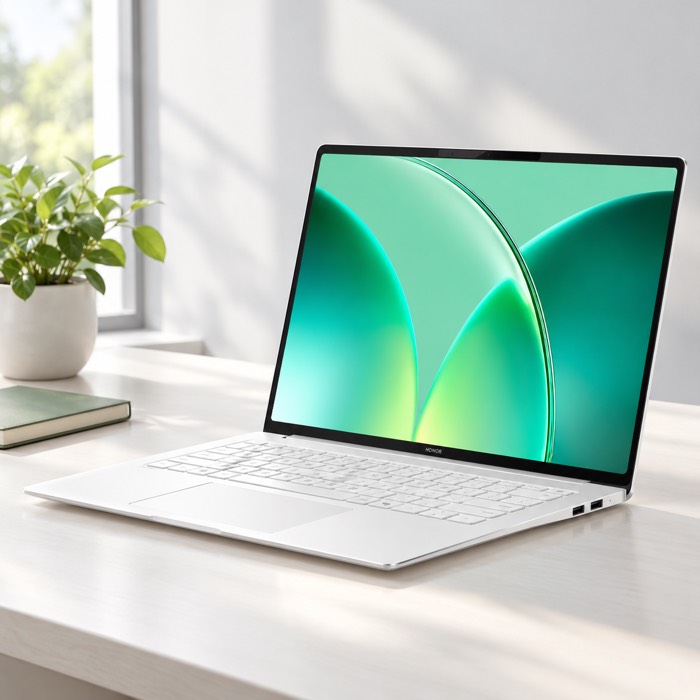 Slim all-metal HONOR MagicBook Pro 14 in Moonlight White