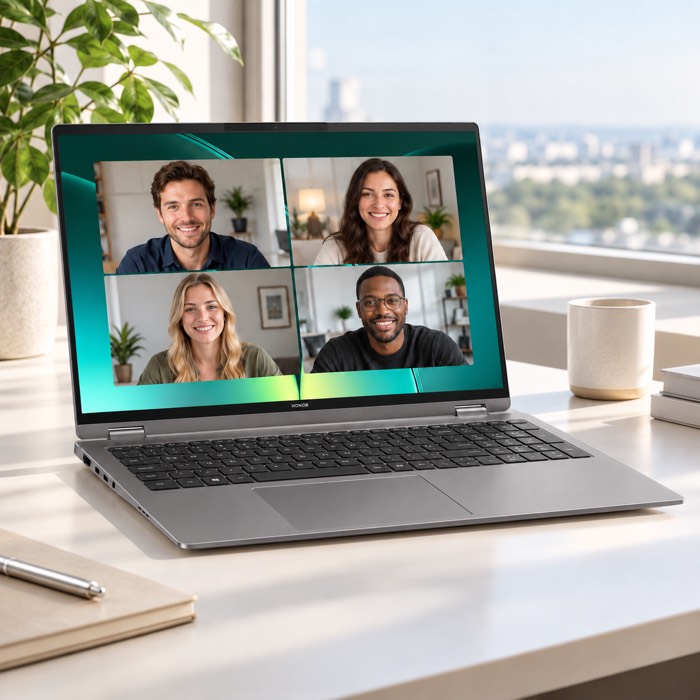 Video call on the HONOR MagicBook Pro 16 in Starry Gray