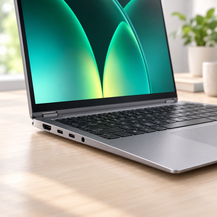 Ports of the HONOR MagicBook Pro 16: HDMI, USB-C, Thunderbolt 4 and audio