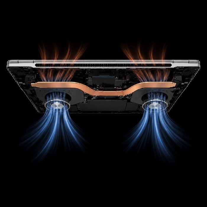 Dual-fan cooling with heat pipe in the HONOR MagicBook Pro 16